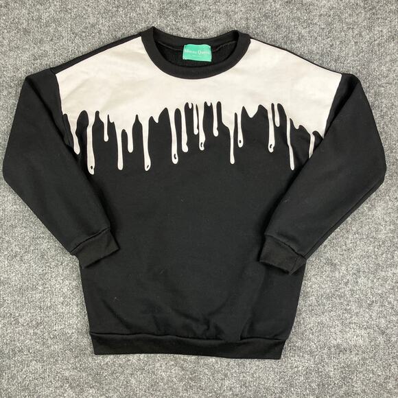 Moses Queen Sweatshirt Womens Large Black Drip Graphic Oversized Pullover - Picture 1 of 7